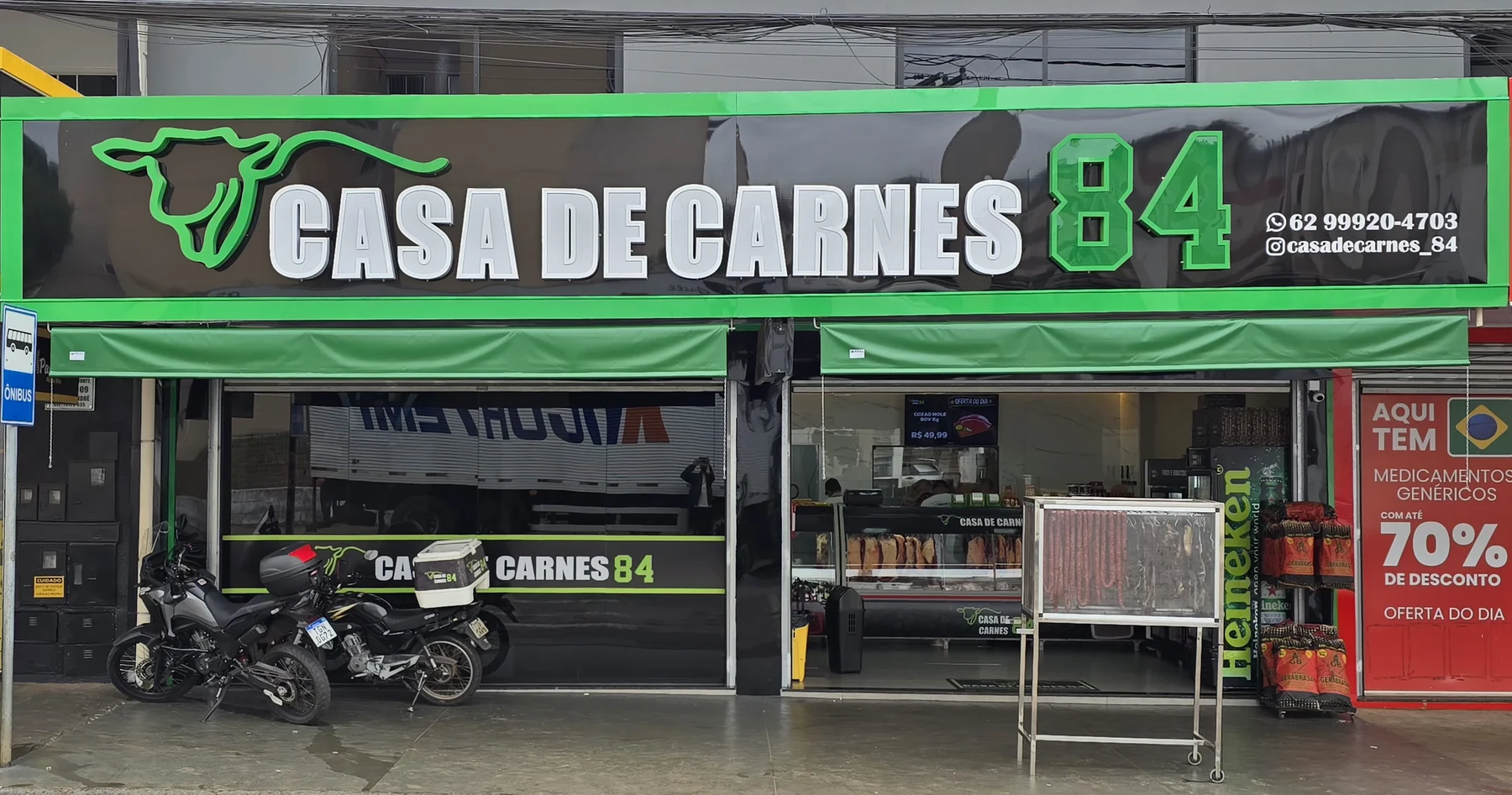 Fachada da Casa de Carnes 84 na Avenida Belo Horizonte, Santo André